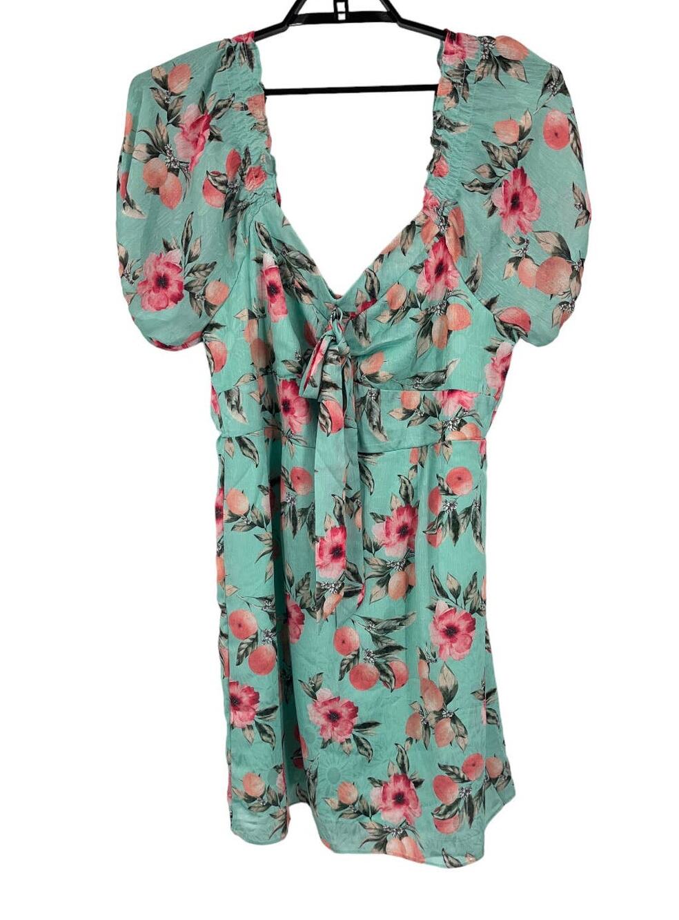 NSR dress floral print front tie detail X-Large XL